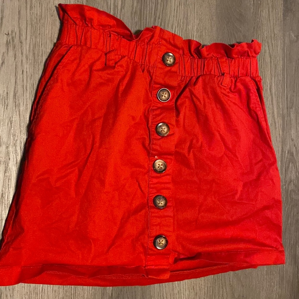 Red mini skirt